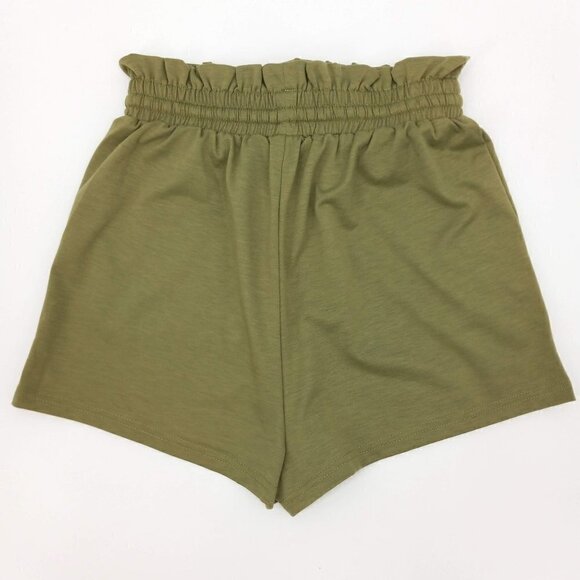 Superdown Kierra French Terry Shorts Olive Green Revolve Paperbag Waist Beach S - Picture 5 of 11